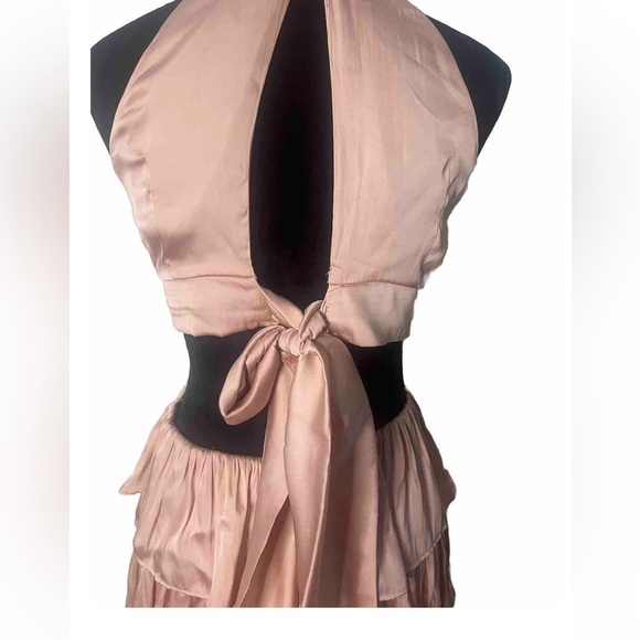 Women’s Fashion size‎ M, mock neck, ruffle layered maxi dress, in blush. - Picture 5 of 6